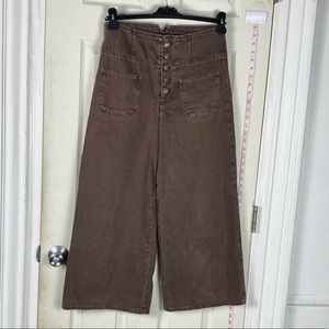 Free People Button fly cords brown pants 28